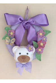 Set004 - Bear and flowers baby wreath