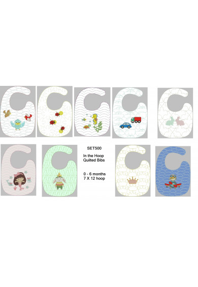 Set500 - Quilted Bibs collection I